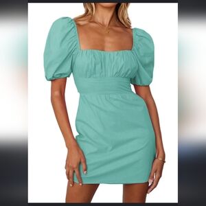 Puff Sleeve Mini Dress